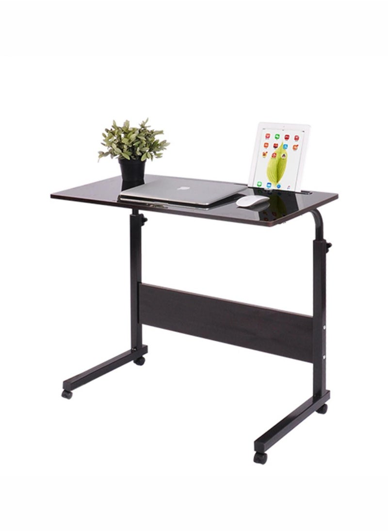MAAS - Bedside Table Height Adjustable Computer Laptop Table Side Folding Over Bed Versatile Home Office With Wheels Color Black 80X40X90 CM - Image 1