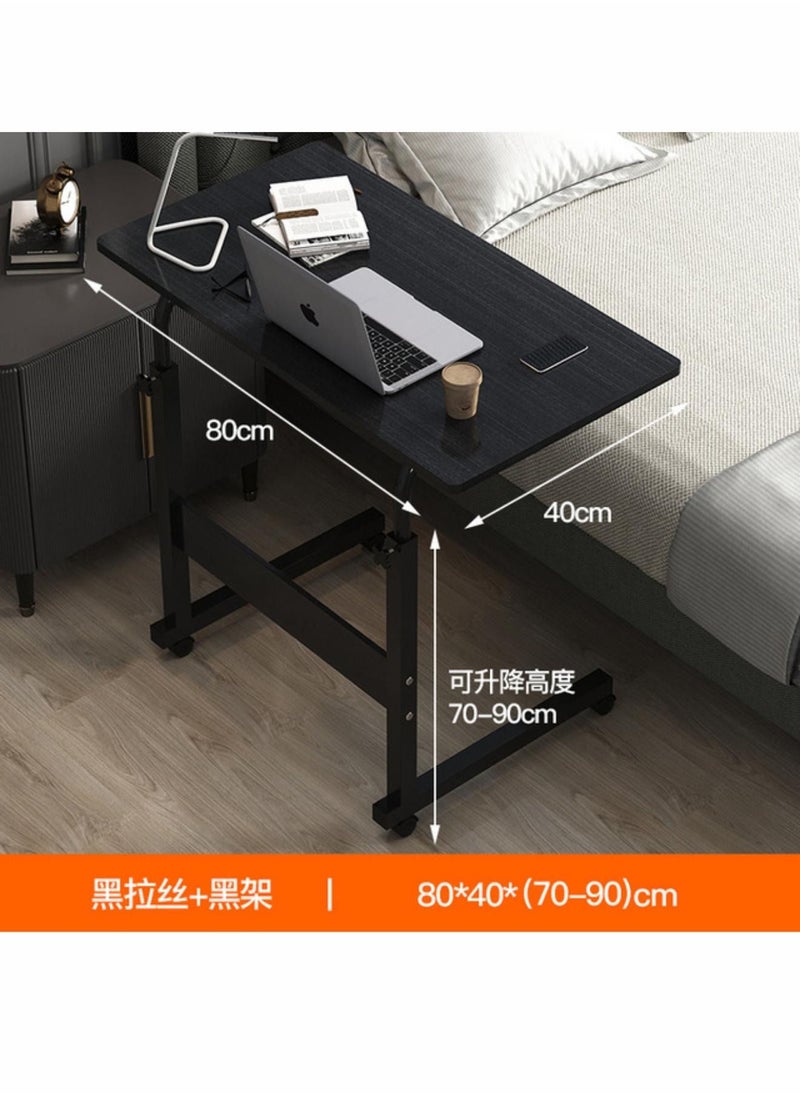 MAAS - Bedside Table Height Adjustable Computer Laptop Table Side Folding Over Bed Versatile Home Office With Wheels Color Black 80X40X90 CM - Image 1