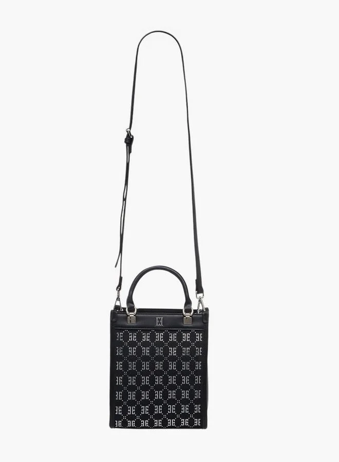 ELLE Diamante Embellished Tote Bag with Double Handle