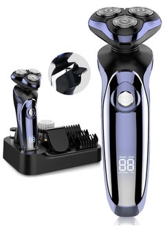 DOSCHER Electric Razor for Men, 4 in 1 Rotary Men Shaver Beard Trimmer, Electric Shaver Waterproof USB Fast Charging, Cordless Beard, Nose, Hair Trimmer, Men Electric Razor Best Gift for Dad, Boyfriend  - Image 1