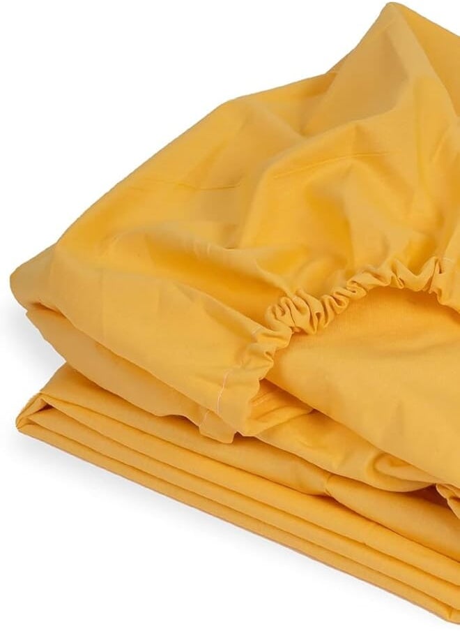 Generic Fitted Sheet Set - Soft and Breathable Cotton Fabric, Wrinkle Resistant, Deep Pocket Mattress Cover, 