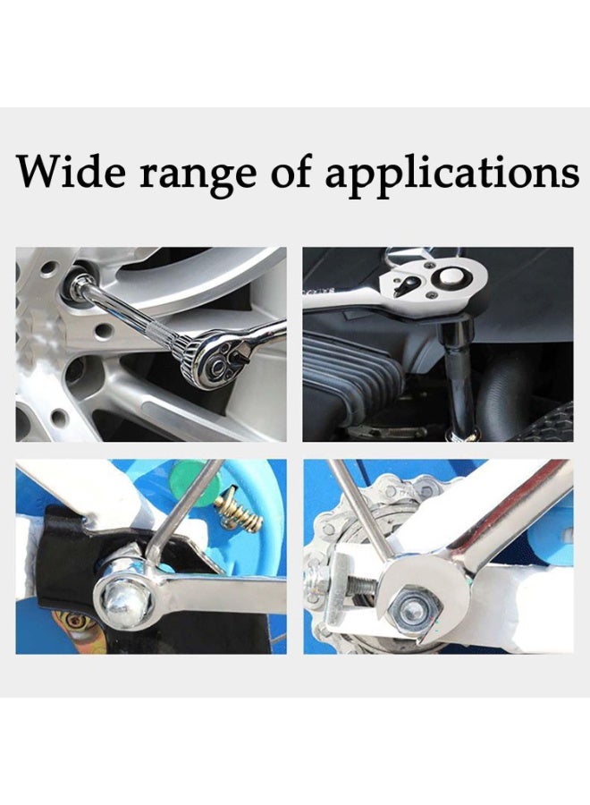 بتيمفم مجموعة مفاتيح ربط سقاطة 46 قطعة مقاس 1/4 بوصة مع مقابس وملحقات مترية، مثالية للسيارات والدراجات وإصلاحات الدراجات النارية والاستخدام المنزلي، تتضمن حقيبة تخزين (أحمر) - Image 4