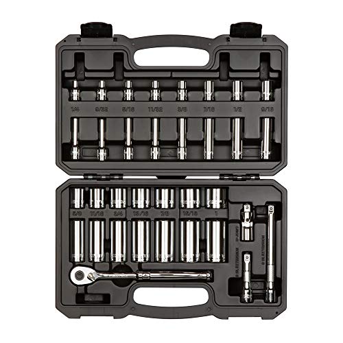 TEKTON 3/8 Inch Drive 6-Point Socket and Ratchet Set, 34-Piece (1/4-1 in.) | SKT15101 - Image 1