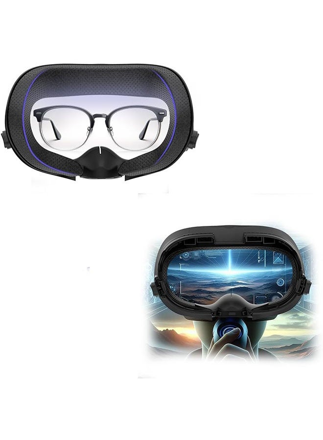 VR Facial Interface Bracket and Foam Face Pad for Meta Quest 3, Sweat Proof Face Pad Cover Replacement, Anti Leakage Nose Pad and Lens Protector with Knob Adjustable for Meta Quest 3 Accessories - Image 4