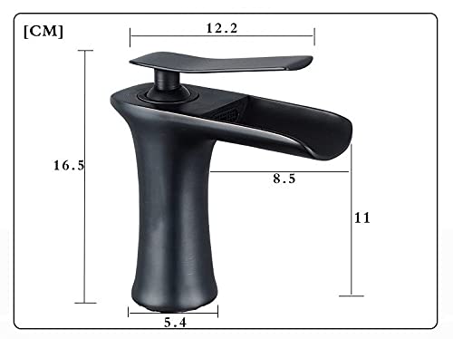 InArt Brass Single Lever Basin Mixer Taps Waterfall Tap (Black Silver) - Image 4