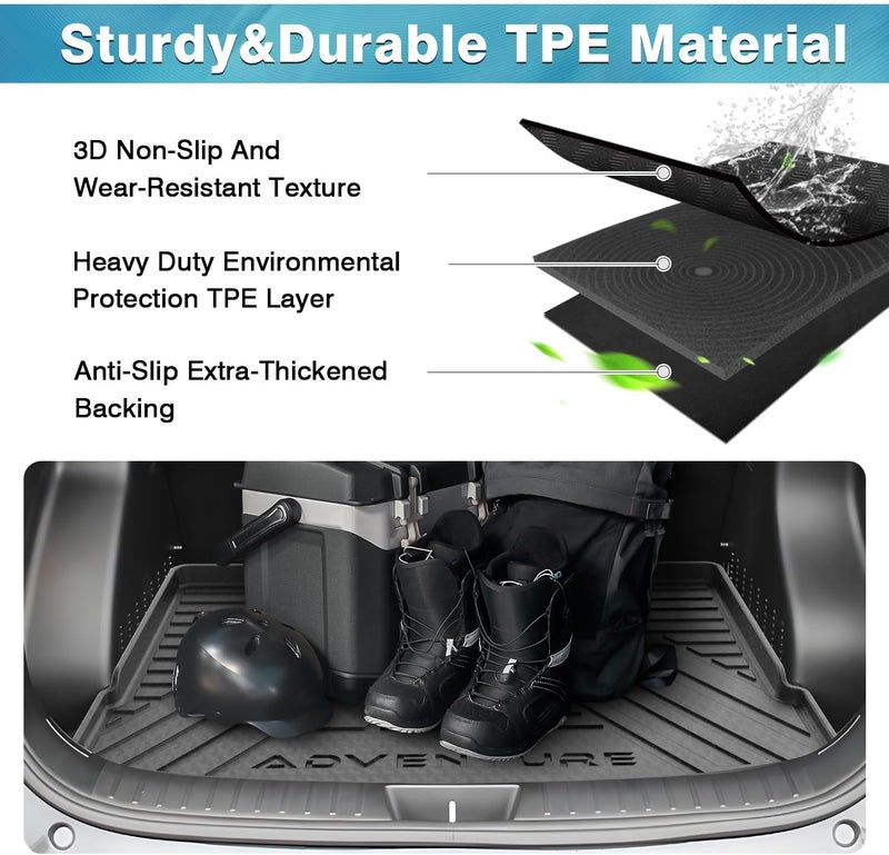 Mixsuper Custom Fit Cargo Liner for 2012-2017 Toyota Prius V, All Weather Rear Cargo Mat Trunk Liners Tray Black - Image 4
