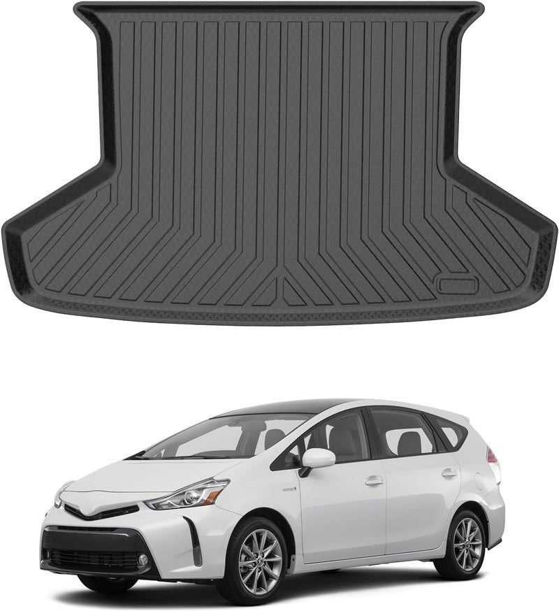 Mixsuper Custom Fit Cargo Liner for 2012-2017 Toyota Prius V, All Weather Rear Cargo Mat Trunk Liners Tray Black - Image 1