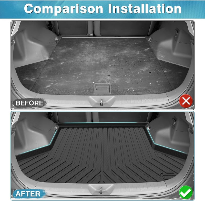 Mixsuper Custom Fit Cargo Liner for 2012-2017 Toyota Prius V, All Weather Rear Cargo Mat Trunk Liners Tray Black - Image 3
