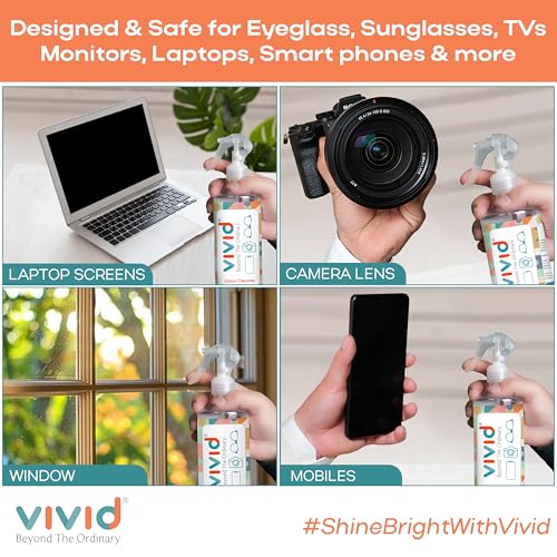 VividVisionInt® Lens Cleaning 500 ML Solution Spray Contain NO Detergent NO Foam for Spectacles Sunglasses Eyeglasses Mobile PC Laptop TV & Camera Cleaner (500ml Bottle) - Image 2