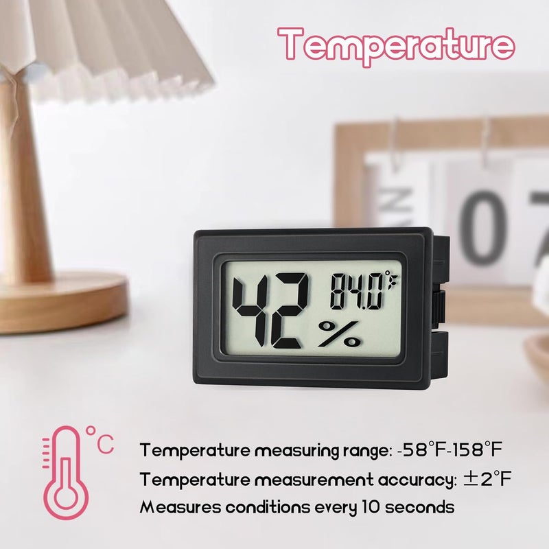 EWPJDK Mini Hygrometer Indoor Humidity Meter Hygrometer Thermometers 4 Pack Humidity Meters Gauge Mini Digital Thermometer for Humidors, Greenhouse, Garden, Cellar (3) - Image 3