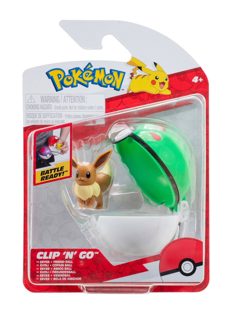 Pokemon Pokemon Clip N Go, Assorted 1 Piece (Character & Color May Vary) | Poke Ball | Character Figure | Collectible Figure | Battle Figure | Pikachu , Eeve and more! | Perfect Gift for Kids and Collectors  - Image 1
