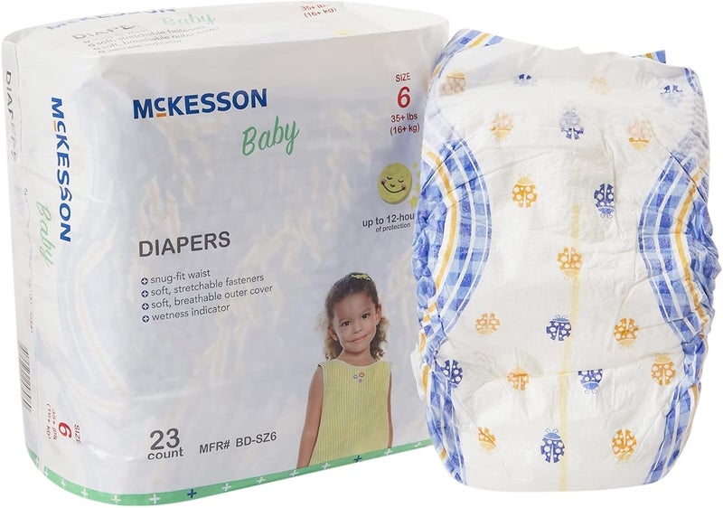 McKesson Baby Diapers Size 6 Over 35 lbs 23 Count 1 Pack - Image 1