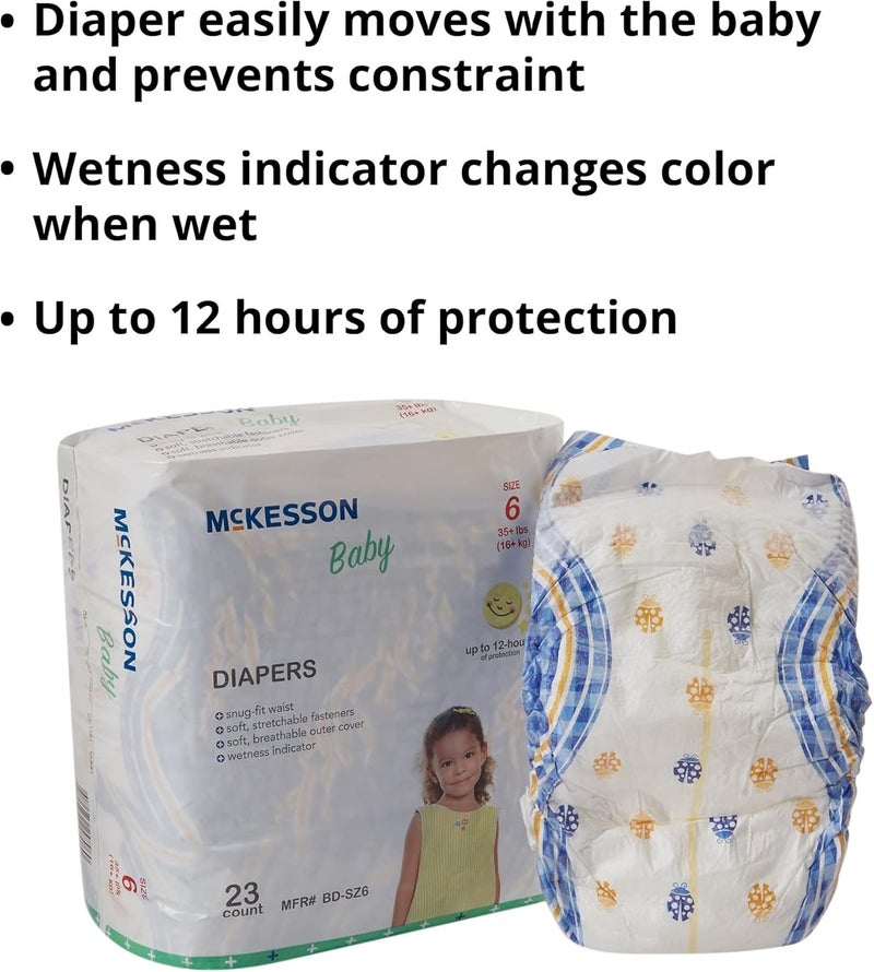 McKesson Baby Diapers Size 6 Over 35 lbs 23 Count 1 Pack - Image 4