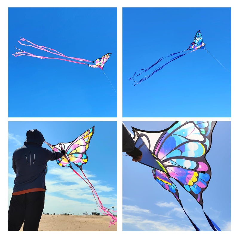 Simxkai Butterfly Kite for Kids & Adults, Easy to Fly for Beginners Beach Purple - Image 5