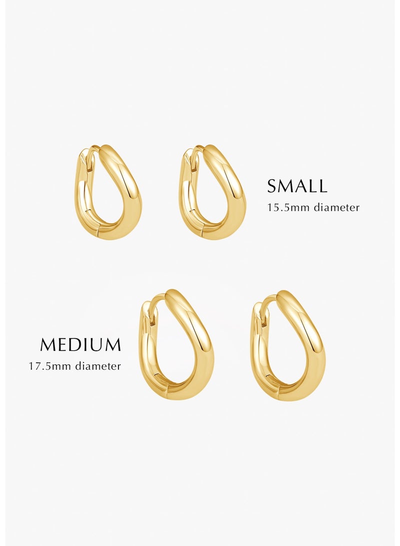 Raia Gentle Wave Hoops - S925 Silver Plated with 18K Gold - Image 1