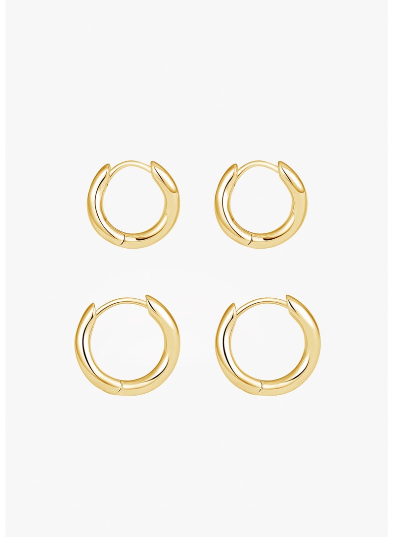 Raia Gentle Wave Hoops - S925 Silver Plated with 18K Gold - Image 2