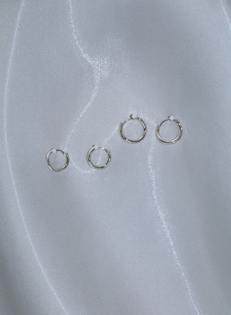 Raia Gentle Wave Hoops - S925 Silver Plated with 18K Gold - Image 3
