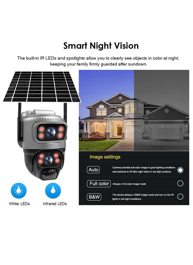 Generic 4G Solar Camera Outdoor , Camera for Home Security Waterproof, PIR Human , 360 PTZ Rotation Alarm Camera Color Night Vision Two-Way Talk All-Weather Recording  - Image 3