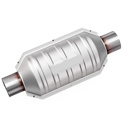 ASOPARTS 2" Universal Catalytic Converter, 2" Inlet/Outle Cat Converter with Heat Shield and O2 Port - Image 1