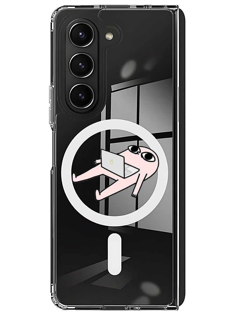 Theodor Magnetic Case for Samsung Galaxy Z Fold 5 Compatible with MagSafe Wireless Charging, Shockproof Phone Bumper Cover Sleep with Laptop - Image 1