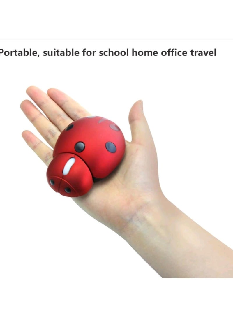 General Cute Wireless Mouse Ladybird Shape 2.4GHz Cordless Silent Mouse with USB Receiver Children Mice Gaming 3000 DPI Portable Mobile Optical Mouse for Notebook Laptop PC Desktop  - Image 4