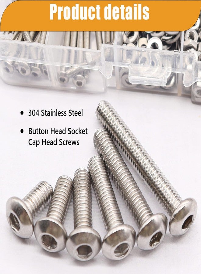 Taiss M3 M4 M3 M4 X 4Mm/5Mm/6Mm/8Mm/12Mm/16Mm/20Mm/25Mm 304 Metric Stainless Steel Bolts Assortment Button Head Screws Hex Head Bolts Screws With - Image 3