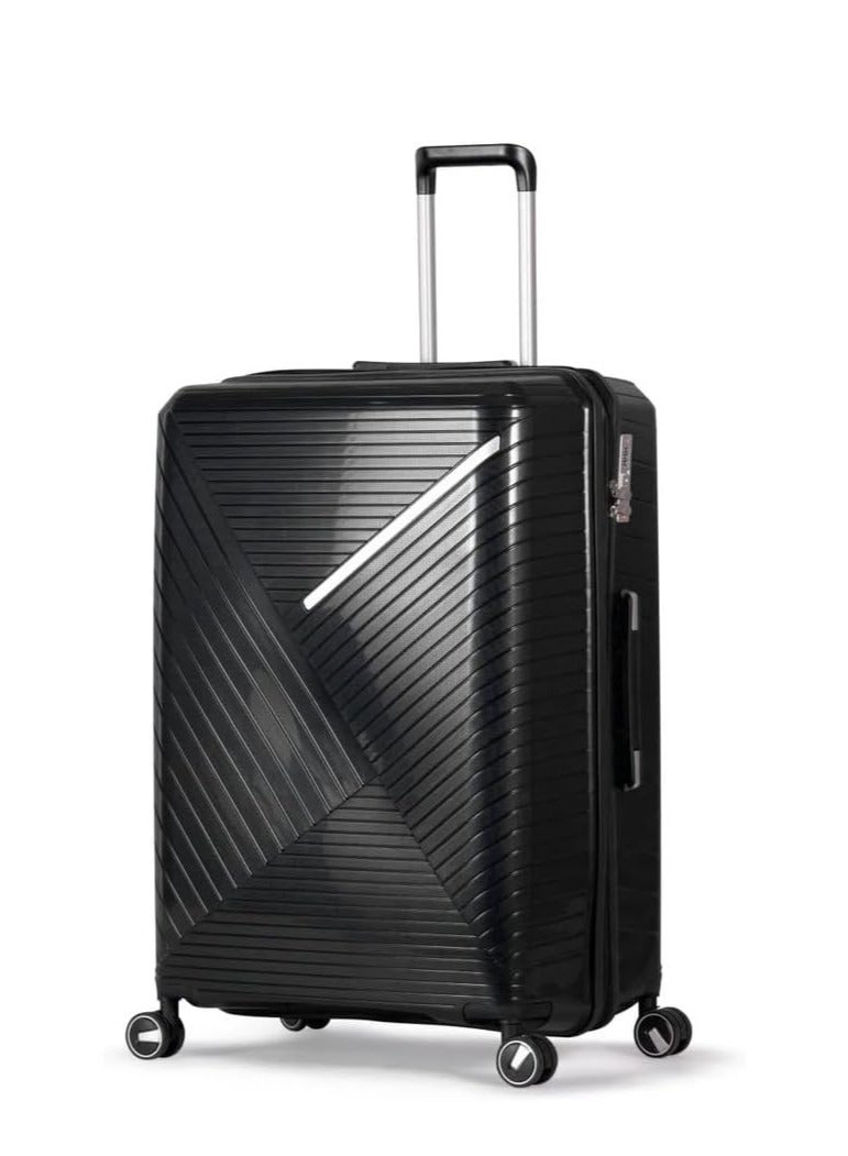 Unbreakable Trolley Luggage with TSA Lock, 4 Silent Spinner Wheels, Expandable Double Zipper - ABS Storage, Crash and Impact Resistant Airport Suitcase Shockproof Unbreakable Black - Image 4