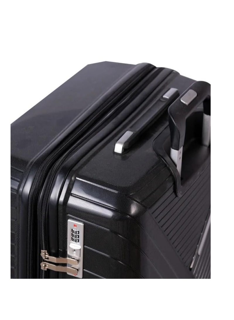 Unbreakable Trolley Luggage with TSA Lock, 4 Silent Spinner Wheels, Expandable Double Zipper - ABS Storage, Crash and Impact Resistant Airport Suitcase Shockproof Unbreakable Black - Image 5