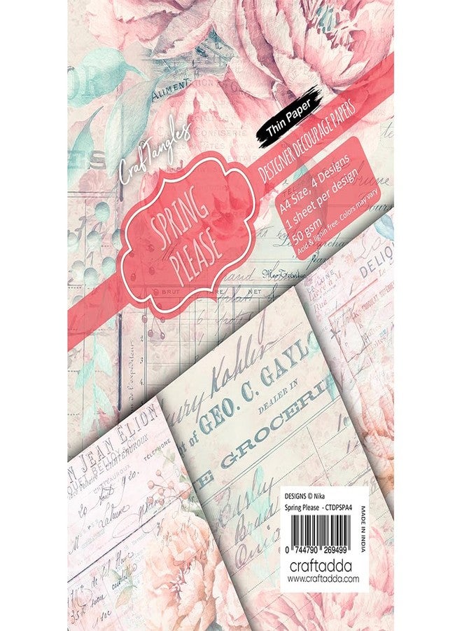 craftangles decoupage paper pack - spring please (a4)- Multi color - Image 3