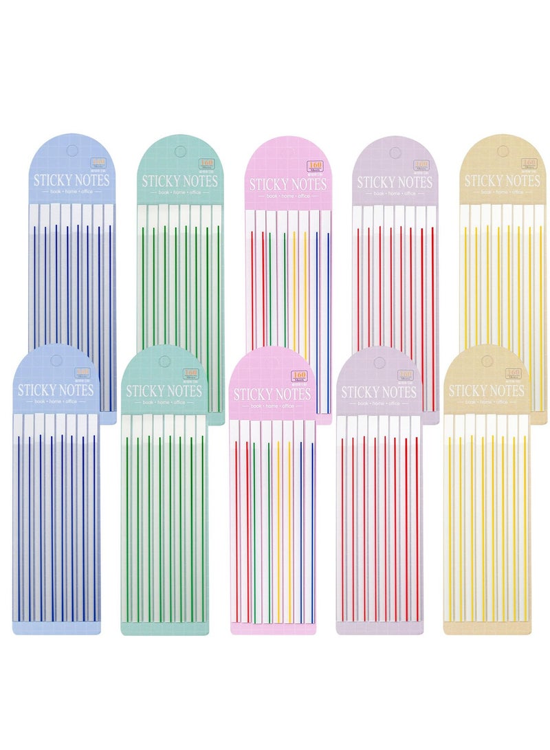 Captaintech Highlighter Tape,  Book Tabs, Annotation Tabs, 1600pcs Removable Transparent Long  Marker Tabs, Book Tabs for Annotating Books, Office, and School Supplies, Sticky Notes Strips (Neon Colors) - Image 1