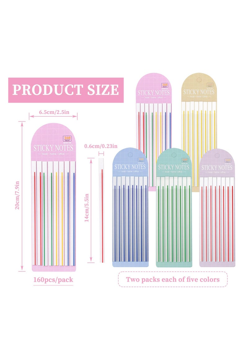 Captaintech Highlighter Tape,  Book Tabs, Annotation Tabs, 1600pcs Removable Transparent Long  Marker Tabs, Book Tabs for Annotating Books, Office, and School Supplies, Sticky Notes Strips (Neon Colors) - Image 4