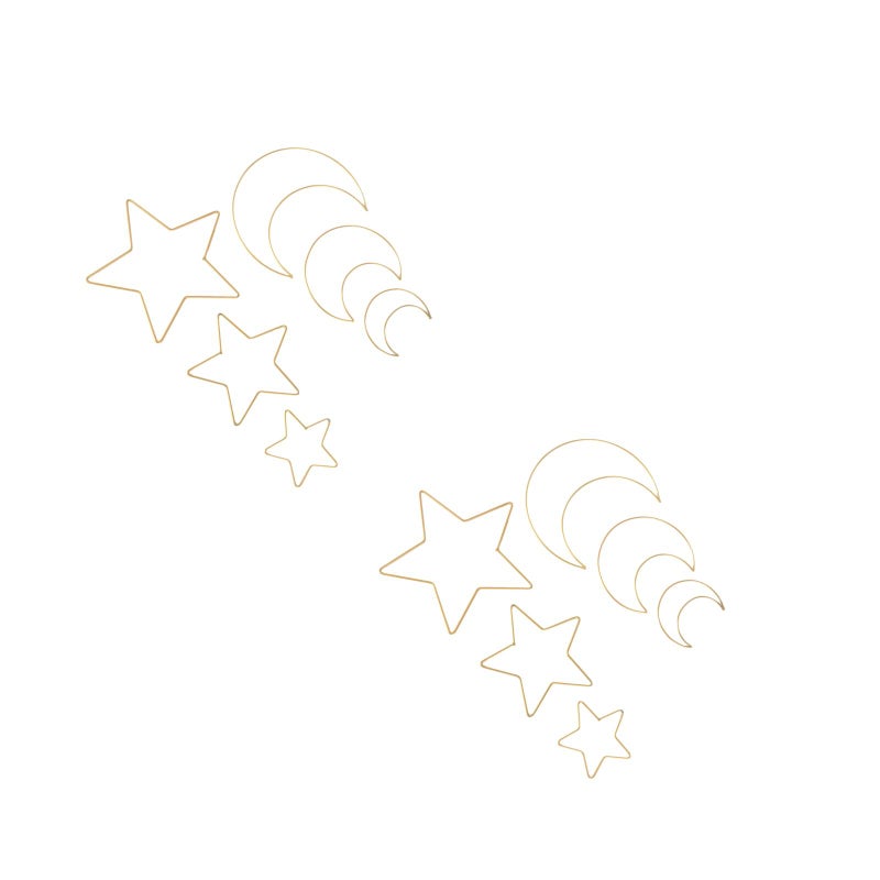 12 PCS Dreamcatcher Iron Five-pointed Star DIY Material(Golden 2 Styles) - Image 1