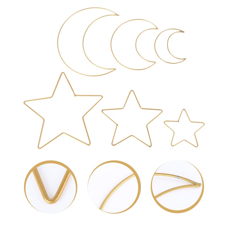 12 PCS Dreamcatcher Iron Five-pointed Star DIY Material(Golden 2 Styles) - Image 5