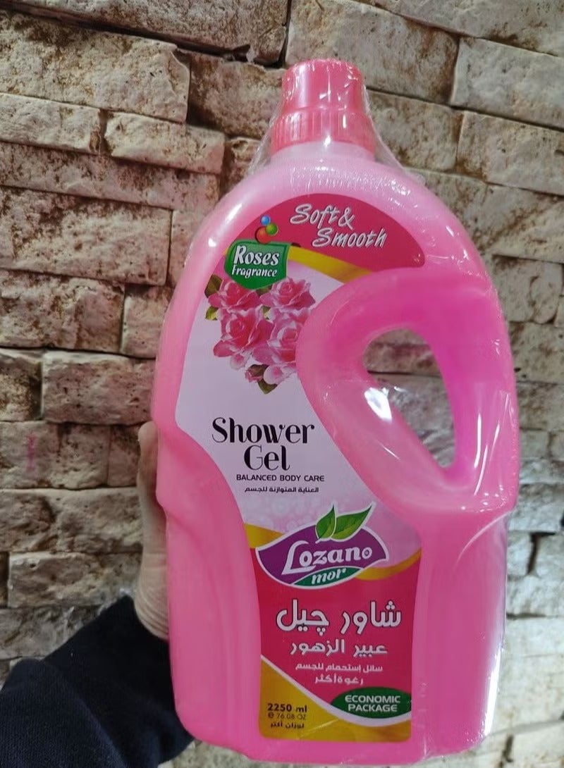 لوزان جل استحمام عبير الزهور - 2250 مل + لوفه متعدده الالوان - Image 2