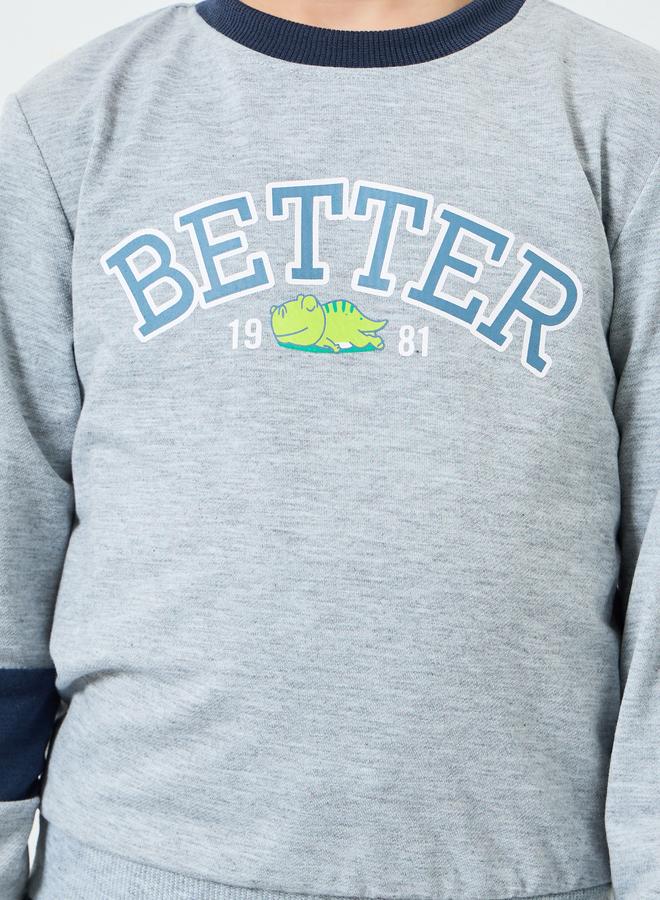 Boys Grey Graphic Print Sweatshirt