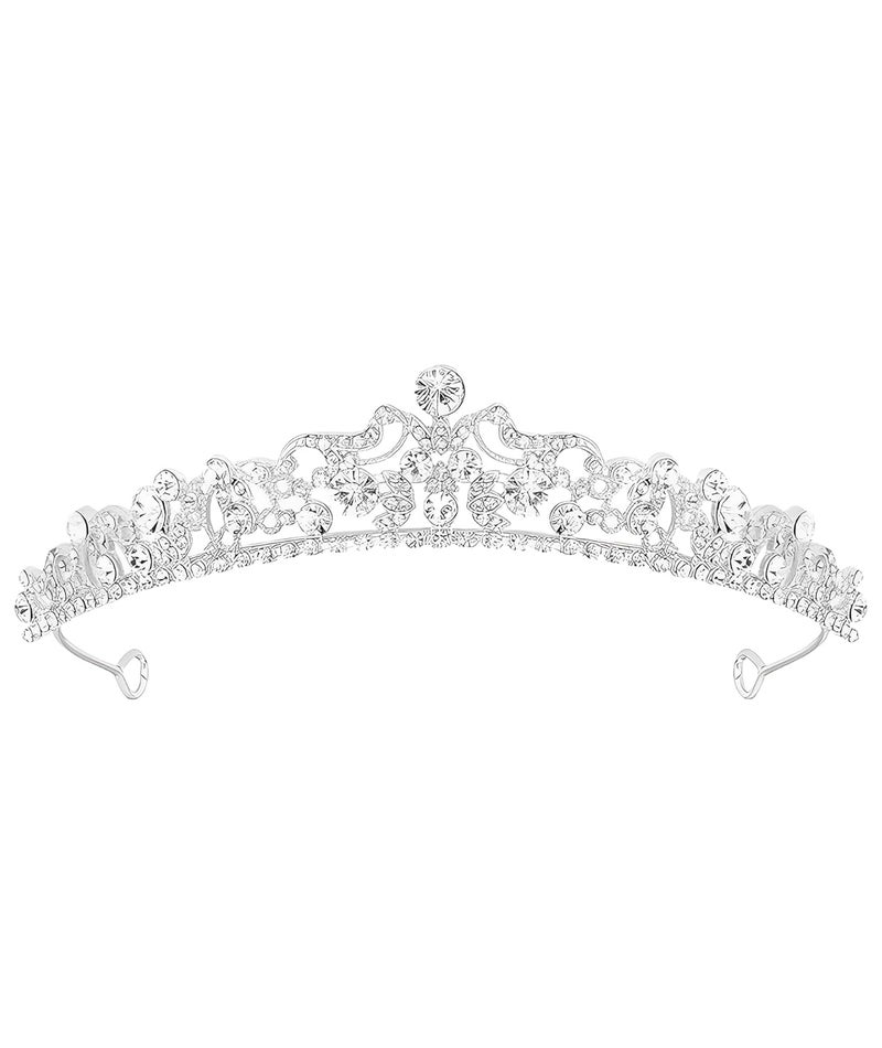 Buildcon Tiara for Women Wedding, Crown for Women Queen, Elegant Rhinestone Headpiece for Brides, Prom, Parties, Cosplay, Birthday Crowns for Girls - Image 1