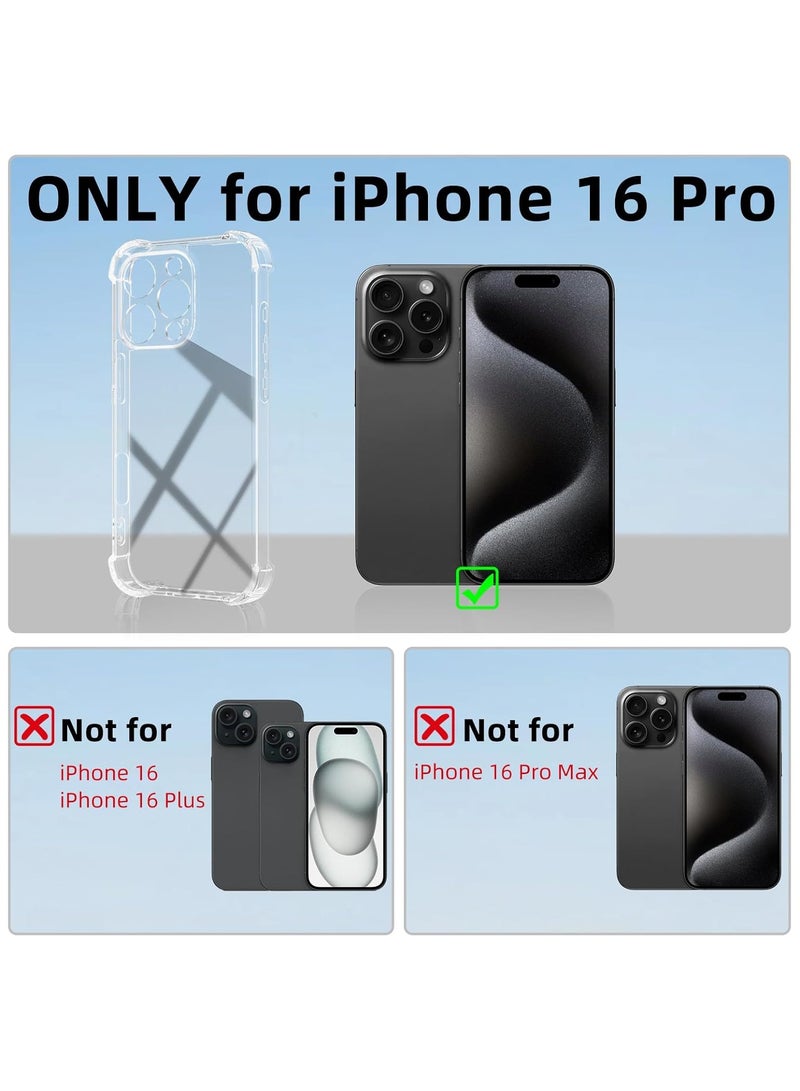 حافظة شفافة كريستالية لجهاز آيفون 16 برو، رقيقة وناعمة، تغطي الزوايا الأربعة، حافظة واقية شفافة - Image 2