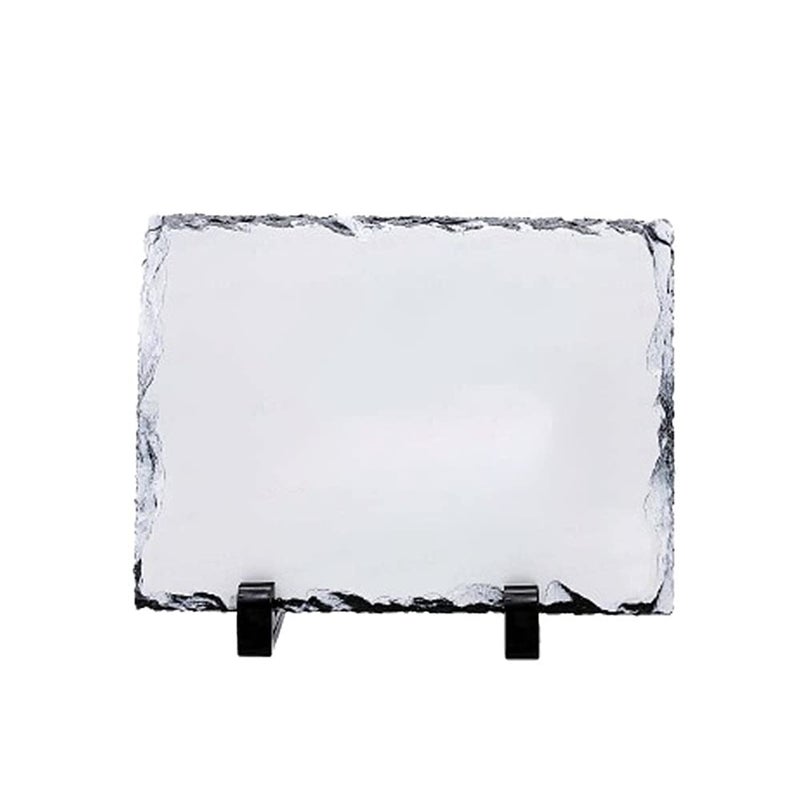 MRR Sublimation Blanks 6x8 Rectangular Rock Slate Photo Plaque Picture Frame Glossy Surface Customized Photo Frame Novelty for WeddingBirthday 15x20cm