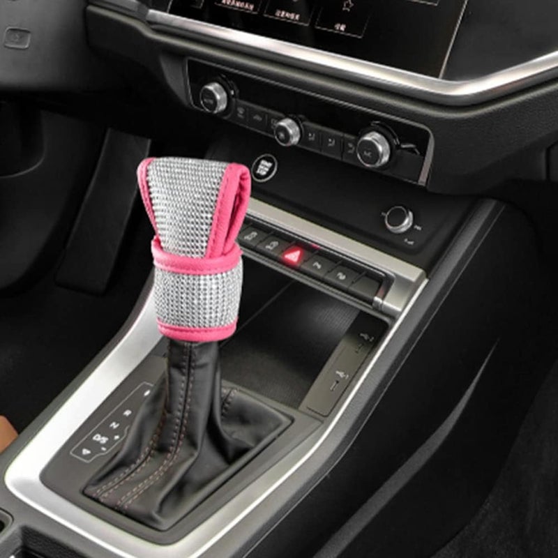 cheekyglo Bling Seat Belt Shoulder Pads, Rhinestones Car Bling Seat Belt Covers Car interior Accessory with 2pcs shoulder pads, 1pcs gear shift cover,1pcs hand brake cover Universal for Car, Truck - Image 2