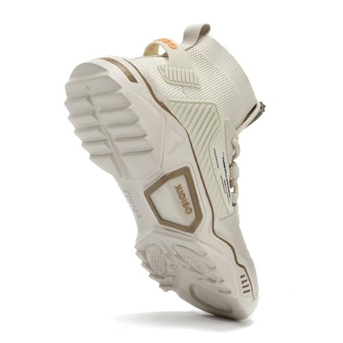 SANNAX Fashion Shoes for Mens High Top Casual Walking Shoes Non Slip Breathable Mesh Lightweight Sneakers Beige 11 - Image 5