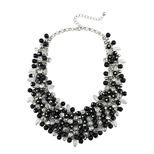 Bocar Fashion Crystal Chunky Collar Statement Necklace for Women Gift (NK-10260-black) - Image 1