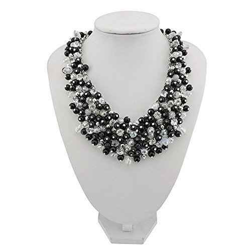 Bocar Fashion Crystal Chunky Collar Statement Necklace for Women Gift (NK-10260-black) - Image 3