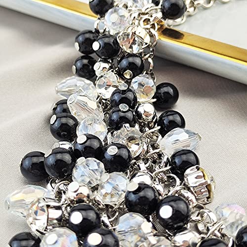Bocar Fashion Crystal Chunky Collar Statement Necklace for Women Gift (NK-10260-black) - Image 5
