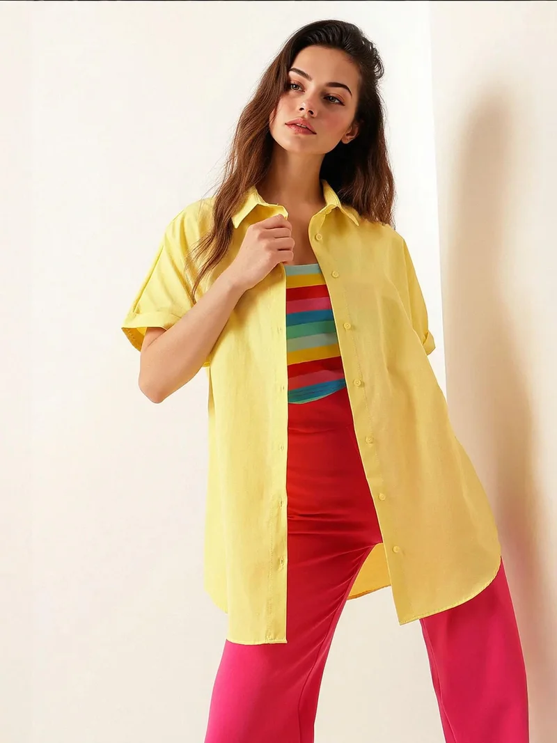 بيغ دارت قميص بوبلين بأكمام قصيرة