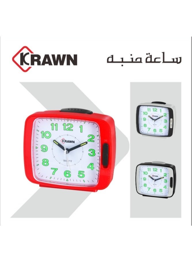 كراون ساعة منبه كوارتز مع جرس، متعددة الألوان، تعمل بالبطارية