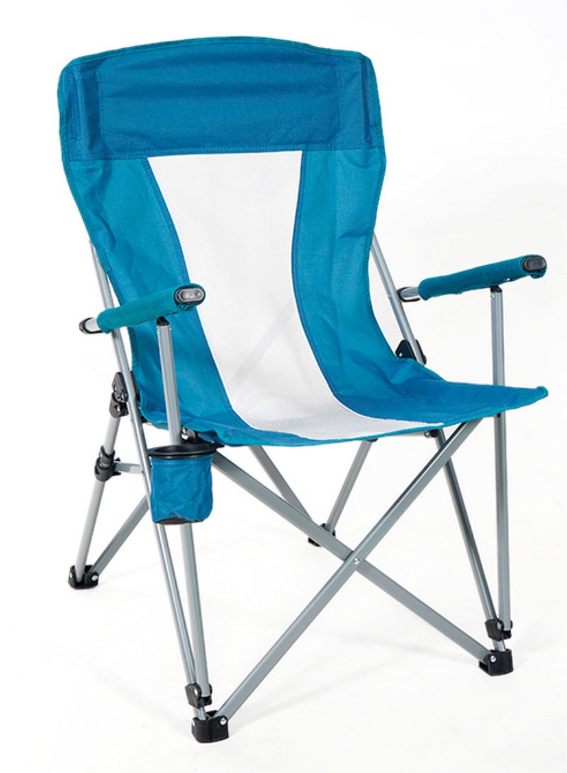 جو تو كامبس كرسي تخييم قابل للطي خفيف الوزن ومتين عالي الجودة مع مساند للذراعين وحامل أكواب مدمج وحقيبة حمل - كرسي خارجي قابل للطي محمول ومتين للتخييم في الصحراء والاسترخاء في الحديقة وصيد الأسماك ورحلات الشاطئ والسفر في الهواء الطلق والمشي لمسافات طويلة والنزهات - تصميم مريح وصغير الحجم - 63 × 63 × 98 سم - Image 1