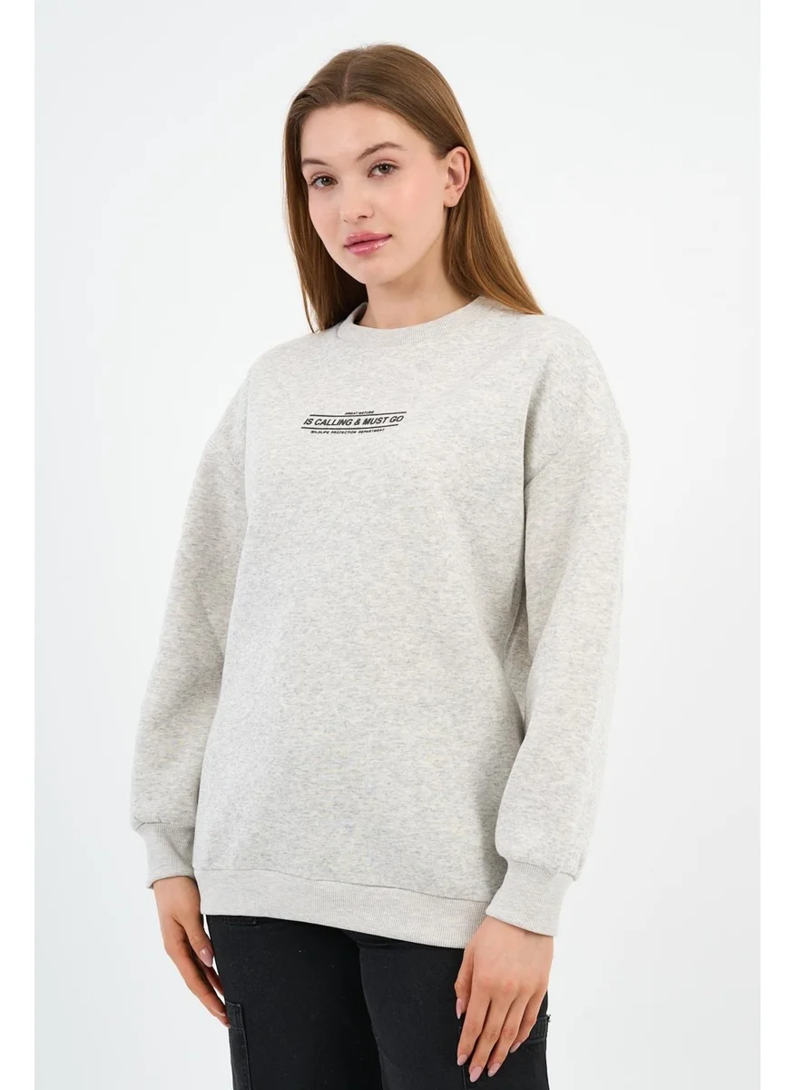 Alexander Gardi Printed Detailed Sweatshirt with Polar Fleece Inside (B2337401)