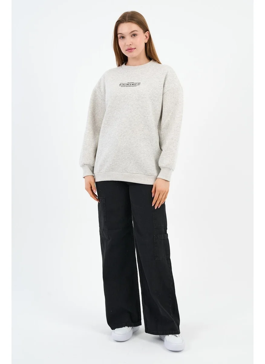 Alexander Gardi Printed Detailed Sweatshirt with Polar Fleece Inside (B2337401)