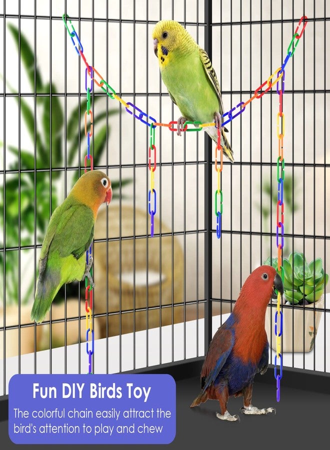 Bissap Plastic Chain Links Birds 250pcs, Mix Color Rainbow DIY C-Clips Chains Hooks Swing Climbing Cage Toys for Sugar Glider Rat Parrot Bird, Children's Learning Toy - Image 5