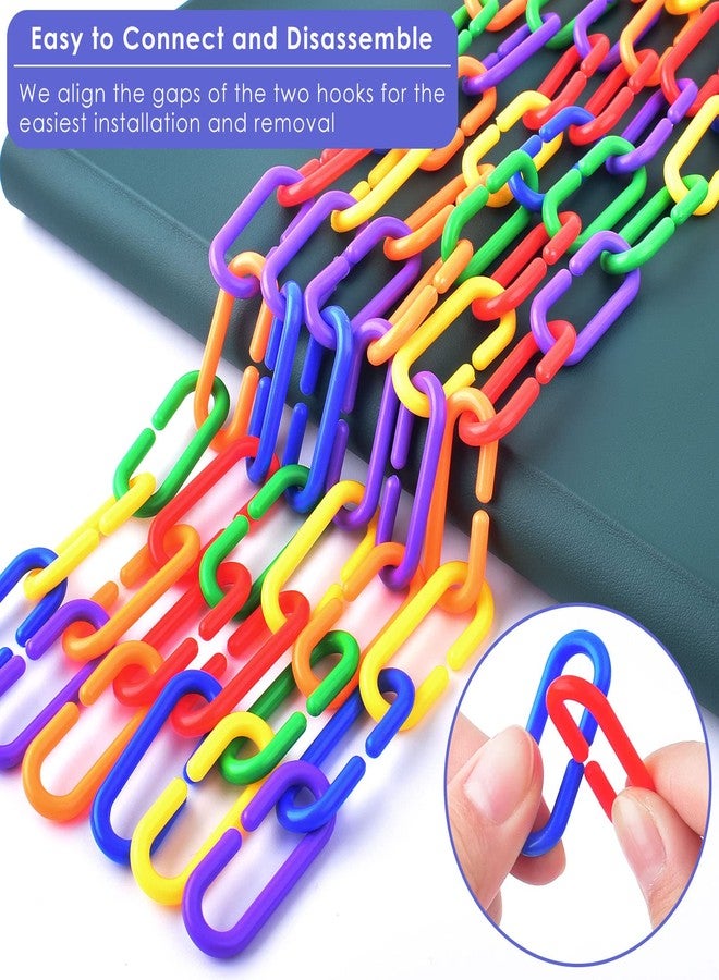 Bissap Plastic Chain Links Birds 250pcs, Mix Color Rainbow DIY C-Clips Chains Hooks Swing Climbing Cage Toys for Sugar Glider Rat Parrot Bird, Children's Learning Toy - Image 4